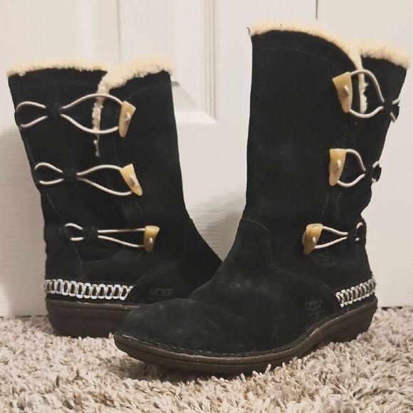 Ugg Kona 5183 suede and shearling boots size 9 - Picture 1 of 8